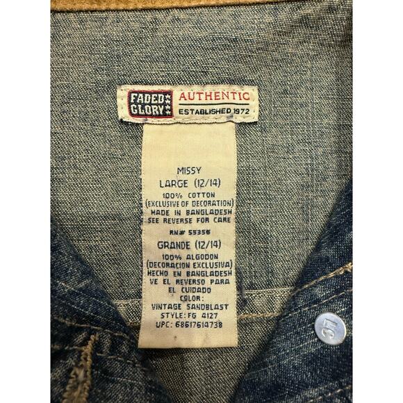 Vintage 1980’s Faded Glory Acid Washed Embroidered Denim Jacket Size Large - Picture 5 of 8